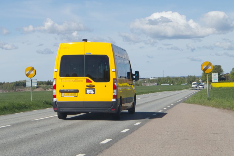 skånetrafiken taxi sommar molnigt